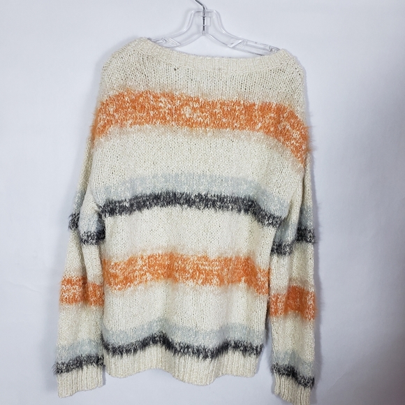 Workshop Sweater XL Cream Ivory Orange Stri - Picture 3 of 7